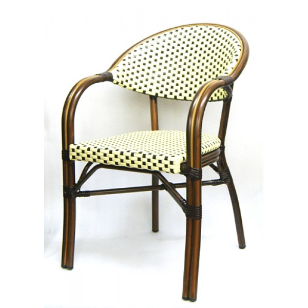 606AW Marseille French Cafe Bistro Rattan Woven Bamboo Parisian Arm Chair